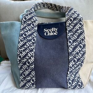 See by Chloé Blue Laetizia Tote
